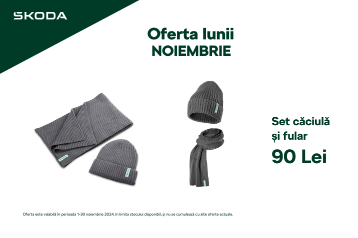 set caciula si fular skoda